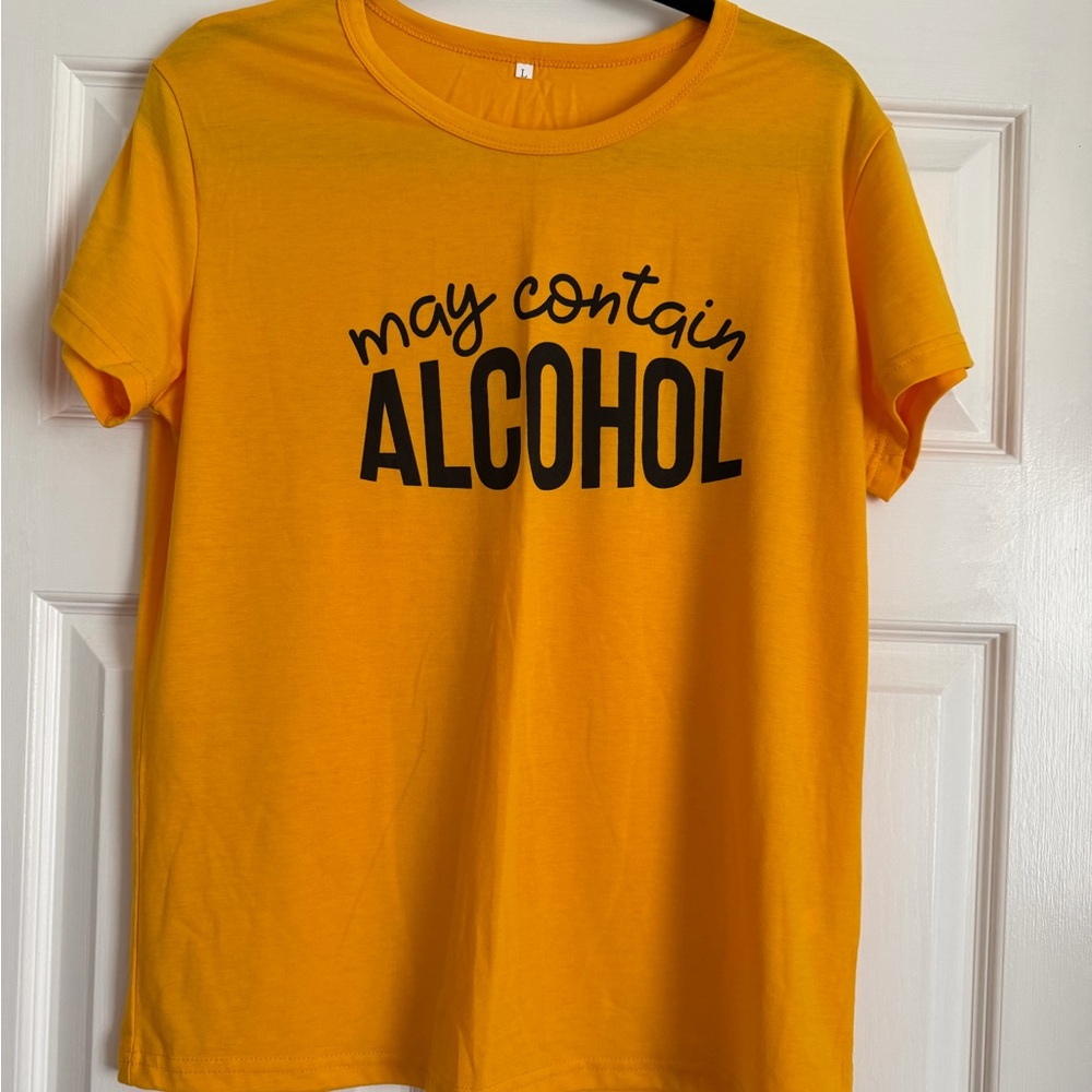 Yellow Graphic Tee with Bold Text